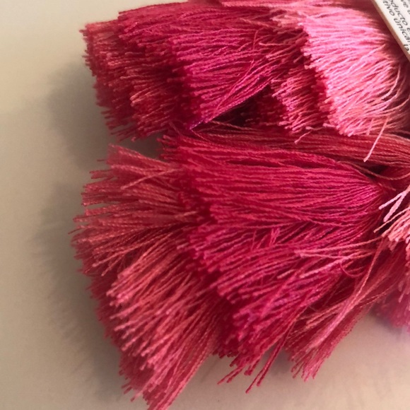 3” tassel pink on pink dangle summer earrings - Picture 4 of 8